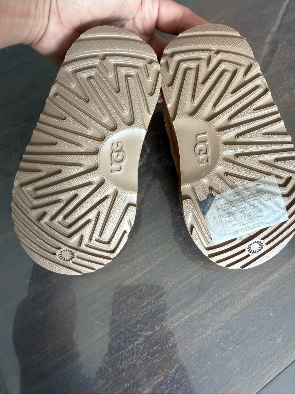 UGG Kids Tasman’s Chestnut Brown Suede Slip-On Slippers